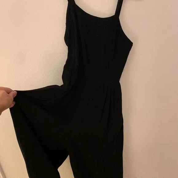Xhilaration Solid Black Sleeveless Square Neck Jumpsuit S - Picture 3 of 10